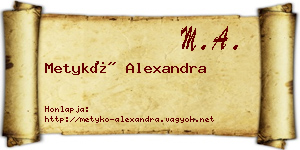 Metykó Alexandra névjegykártya