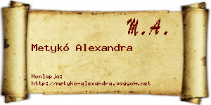 Metykó Alexandra névjegykártya